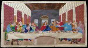 "The Last Supper" Leonardo da Vinci's famous painting reimagined as an Art Quilt.