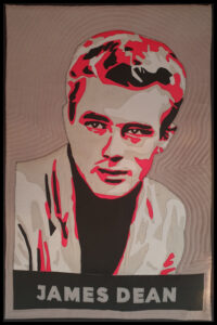 Art Quilt in the style of the "Hope Poster" of an iconic actor.