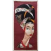 Afrocentric art quilt "Lady in Headress" celebrates African culture with a vibrant portrait of a woman adorned in traditional attire